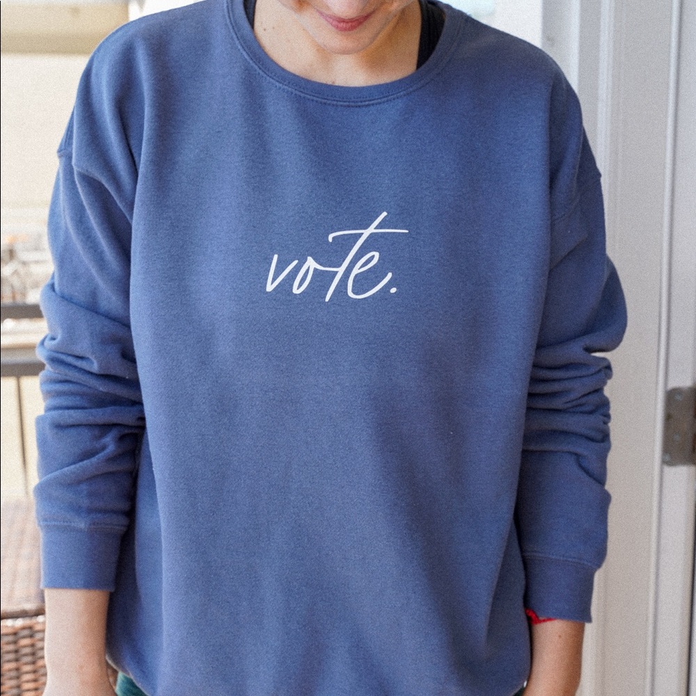 Blue cozy VOTE crewneck sweatshirt